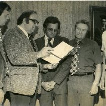 Unidentified man, George Delgrosso, Bob Harrison, Duddy Barr, Eric McKenzie